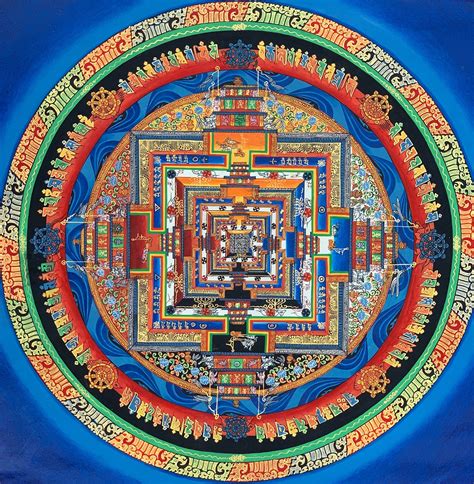 Hand Painted Kalachakra Mandala Tibetan Thangka Art 17x 17 Thangka