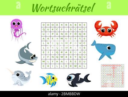 Wortsuchr Tsel Wortsuche Puzzle Spielvorlage Kinder Aktivit T