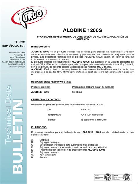 Alodine 1200 S (B.T.) | PDF