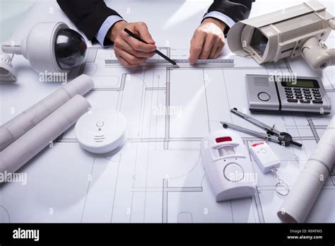 Close Up Of An Architect S Hand Drawing Blueprint Stock Photo Alamy