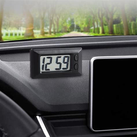 Car Dashboard Digital Clock Small Led Clock Vehicle Adhesive Mini