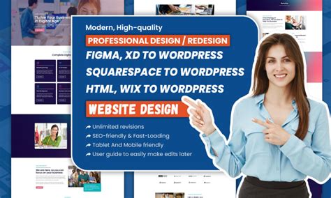 Convert Figma Xd Html Squarespace Wix To Wordpress Website Elementor