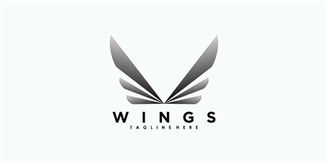 Wings Logo Design With Illustration Premium Vector 12141824 Vector Art At Vecteezy