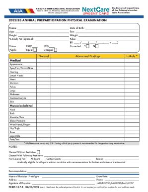 Fillable Online Aia Physical Form Part Fax Email Print Pdffiller