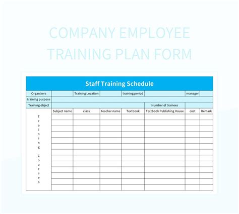 Free Employee Training Plan Templates For Google Sheets And Microsoft ...