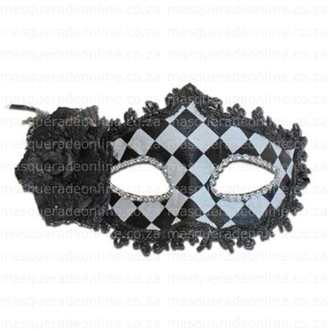 Black and White Checkered Masquerade Mask – Masquerade Costume Hire