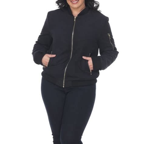 White Mark Womens Plus Size Bomber Jacket