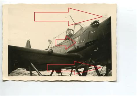 Foto Luftwaffe Wasser Flugzeug Mit Staffelwappen Feindflug Eur