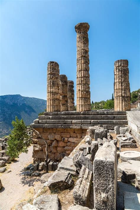 The Temple of Apollo in Delphi Stock Photo - Image of delphi, worship ...