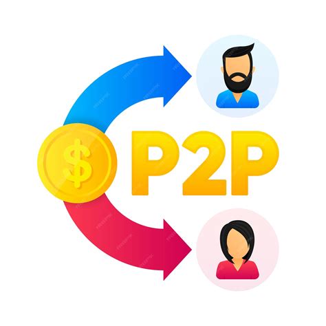 Premium Vector Peer To Peer Trading P2p Lending Cryptocurrency Virtual Transaction Between Two