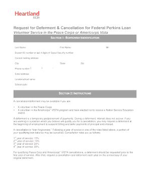 Fillable Online Request For Deferment Cancellation For Federal