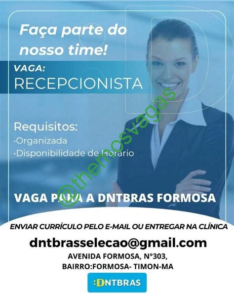 Recepcionista Timon Ma Vaga S Themos Vagas Empregos E