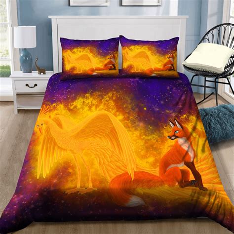 Phoenix And Fox Duvet Cover Bedding Set - Metal Pigeon
