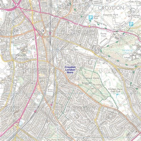 Croydon London Borough Street Wall Map – Map Logic