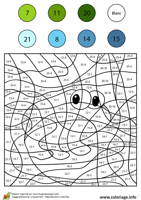 Coloriage Magique Ce2 Ce1 Soustraction 81 JeColorie