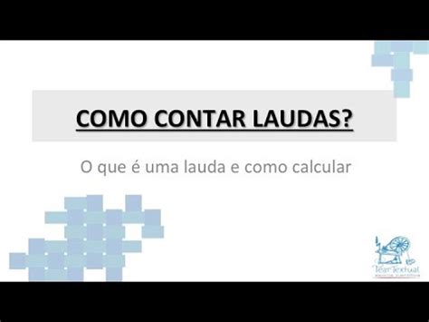 3 Laudas São Quantas Páginas - Como contar laudas - YouTube
