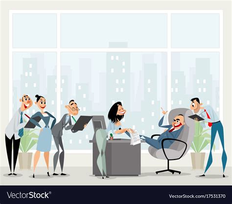 Boss And Employees Royalty Free Vector Image Vectorstock