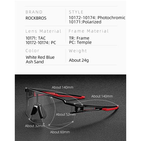 Rockbros Photochromic Cycling Sunglasses Polarized Built In Myopia Frame Sports Glasses Men