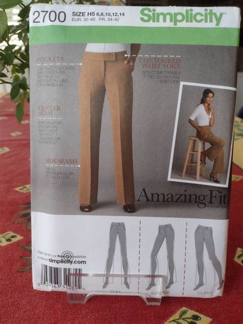 Simplicity 2700 Pattern Misses Misses Petite Pants Slim Average