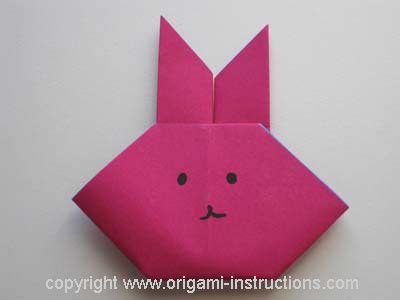 Origami Rabbit Face Folding Instructions - How to Make Origami Rabbit Face