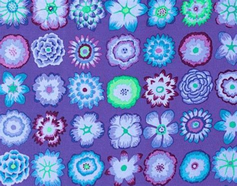 Kaffe Fassett Button Flowers Purple Fabric 1 Yard Last In Etsy Button Flowers Kaffe Fassett