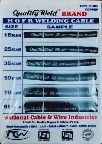 Welding Cable Copper Quality Weld ISI HOFR 16sq Mm For Industrial At