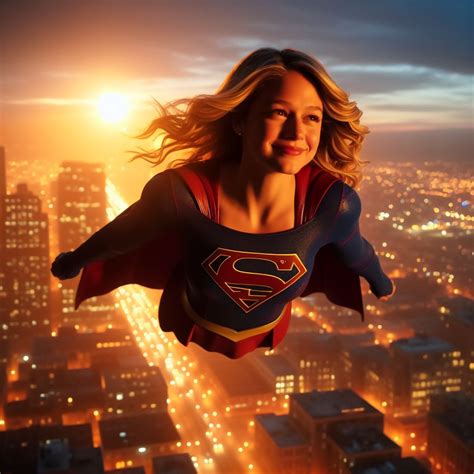 Supergirl soars a dusky National City skyline by BLuLIvE on DeviantArt