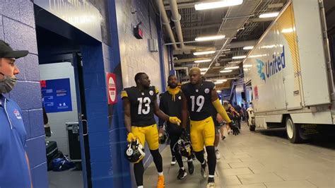 A Happy Steelers Team Heads Into The Locker Room Following A 23 16