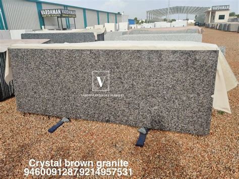 Polished Slab Crystal Brown Granite For Flooring Thickness Mm