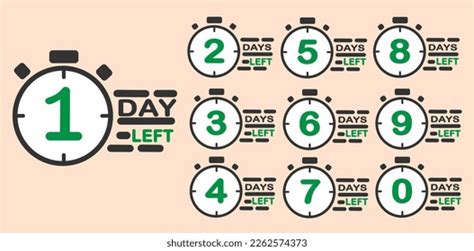 Number Days Left Countdown Vector Illustration Stock Vector Royalty