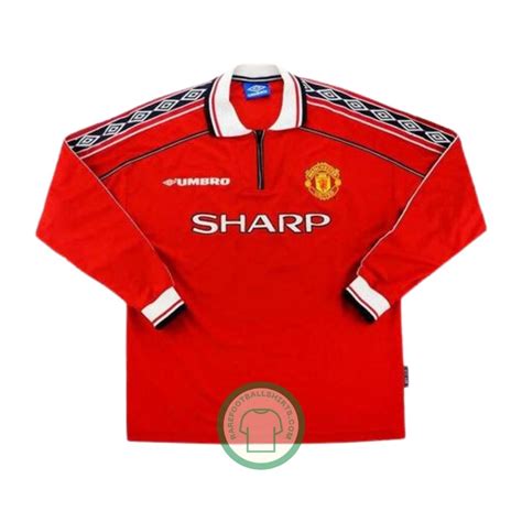 Manchester United 1998 1999 Long Sleeve Home Shirt Rare Football Shirts