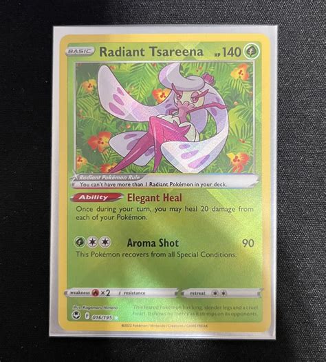 Pokémon TCG Radiant Tsareena Silver Tempest 016 195 Holo Radiant Rare