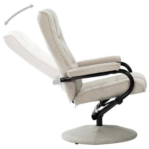 Fauteuil Inclinable Avec Repose Pied Cr Me Tissu Mothinessto Ly