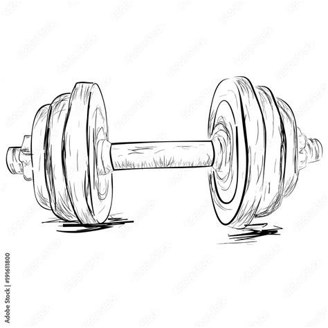 Simple Sketch Of Dumbbell Stock Illustration Adobe Stock