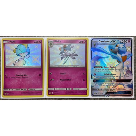 Pokemon Tcg Hidden Fates Gardevoir Gx Kirlia Shiny And Ralts Shiny