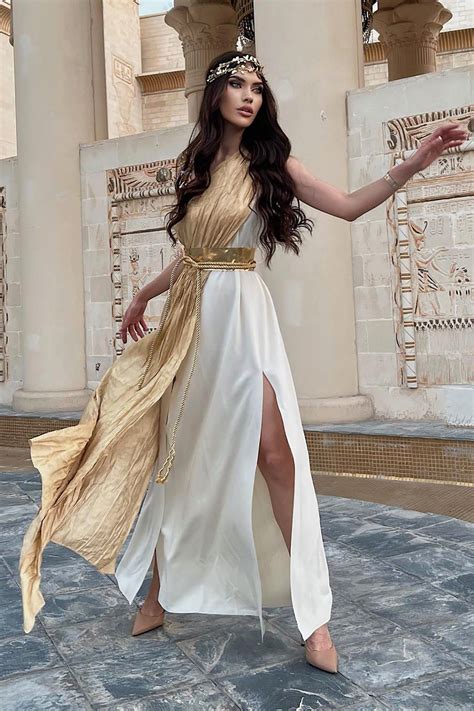 Women s greek goddess 4 piece costume set combo in cream size large by ...