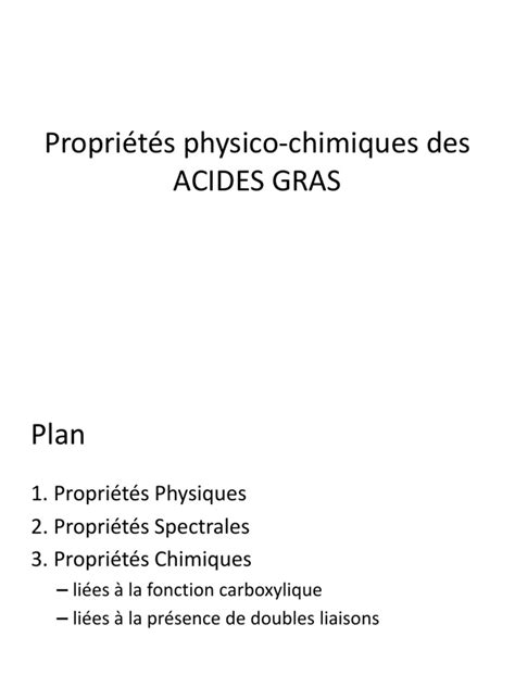 PDF Propriétés physico chimiques des ACIDES GRAS DOKUMEN TIPS