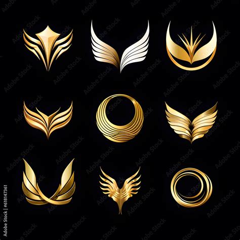 Gold, Vector - based logo templates. AI generated Stock Illustration ...