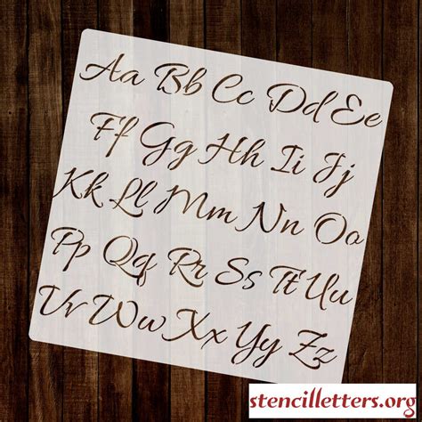 Connected Cursive Alphabet Stencil Set Stencil Letters Org