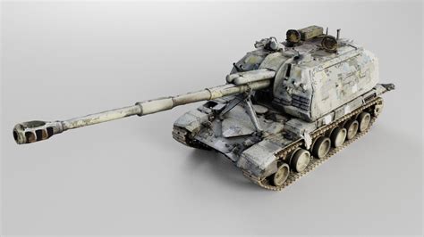 Destroyed 2S19 Msta 152 Mm Self Propelled Howitzer M1990 3D Model