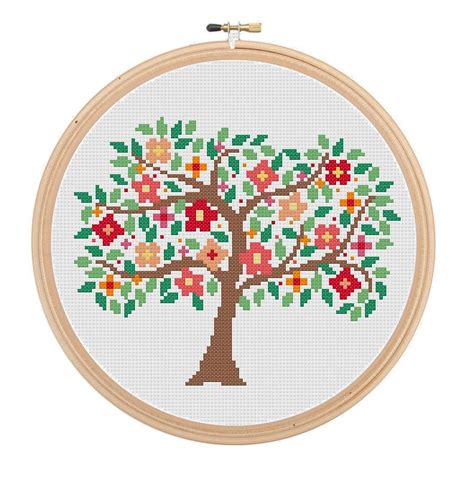 Instant Download Set Of 4 Season Tree Cross Stitch Spring Etsy