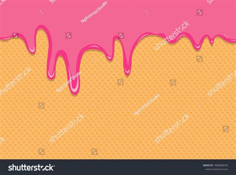 Summer Background Ice Cream Melt With Wafer Royalty Free Stock Vector