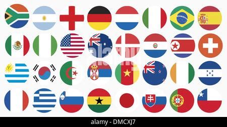 All World Countries Official National Flags Circle Flag Design Stock