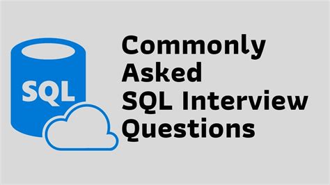 Commonly Asked Sql Interview Questions Youtube