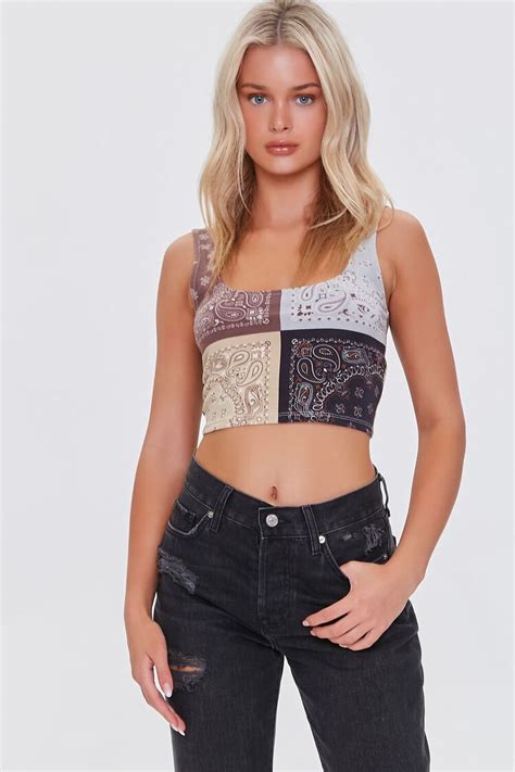 Patchwork Bandana Crop Top