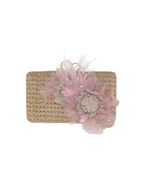 Clutch Plumas Rosa Nude Clutches De Flores Flormoda