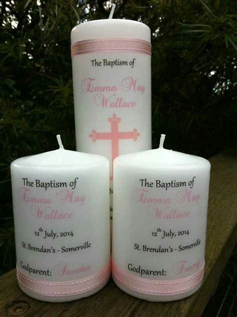 Baptism Candle Set With Candles For The Godparents Personalized