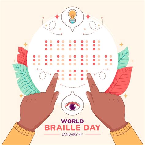 Premium Vector Flat World Braille Day Illustration