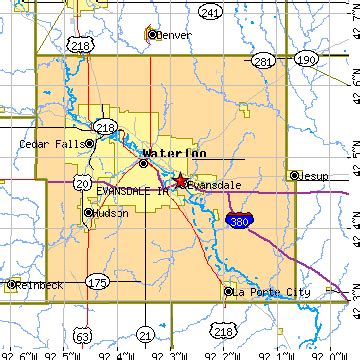 Evansdale, Iowa (IA) ~ population data, races, housing & economy