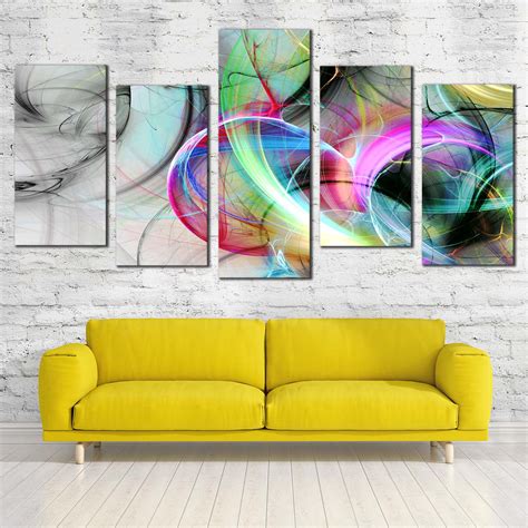 Abstract Fantasy Canvas Wall Art, Abstract Illustration 5 Piece Canvas ...